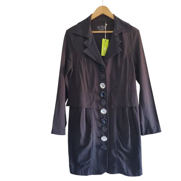 NWT Neon Buddha Black Blazer/Jacket with Pockets and Statement Buttons in Size S - Picture 5 of 11